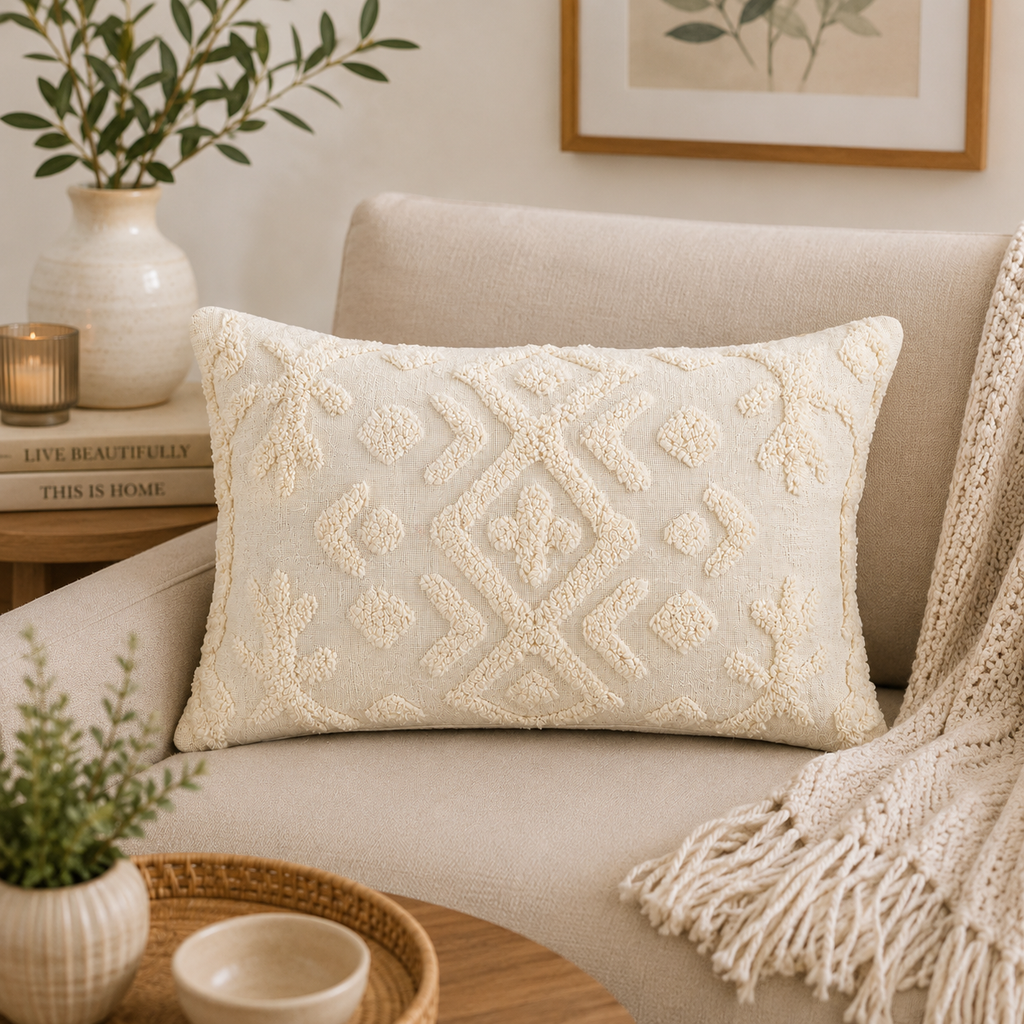 Artisan Tufted Cotton Cushion Covers