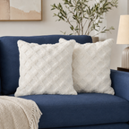Ivory Terrain Tufted Cotton Cushion Cover