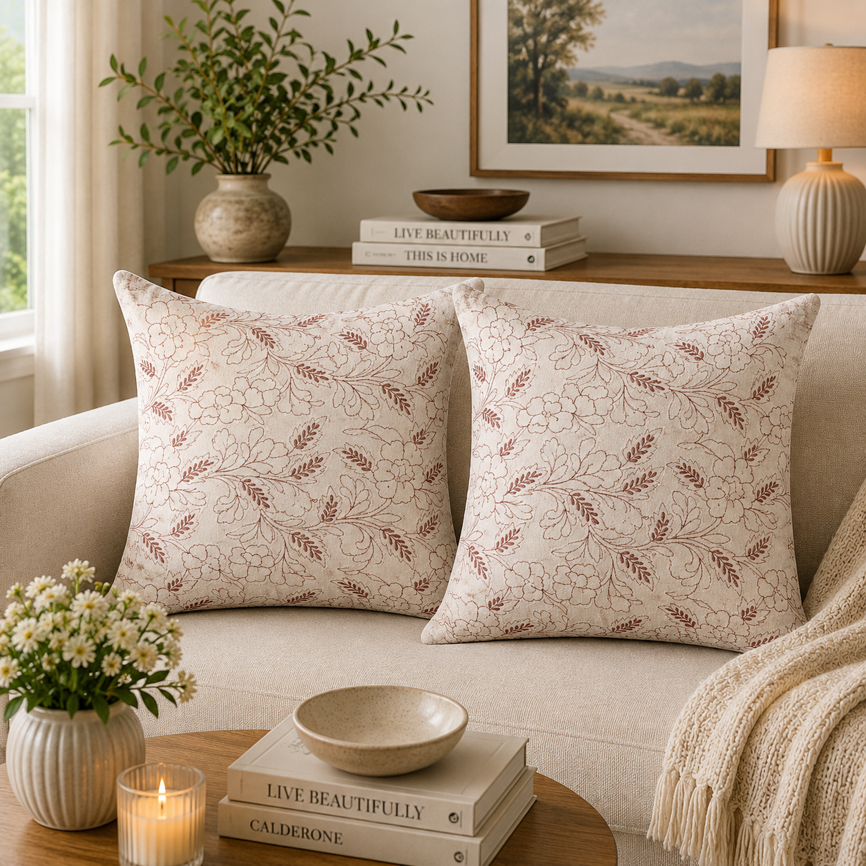 Honeyvine brown Cushion Cover
