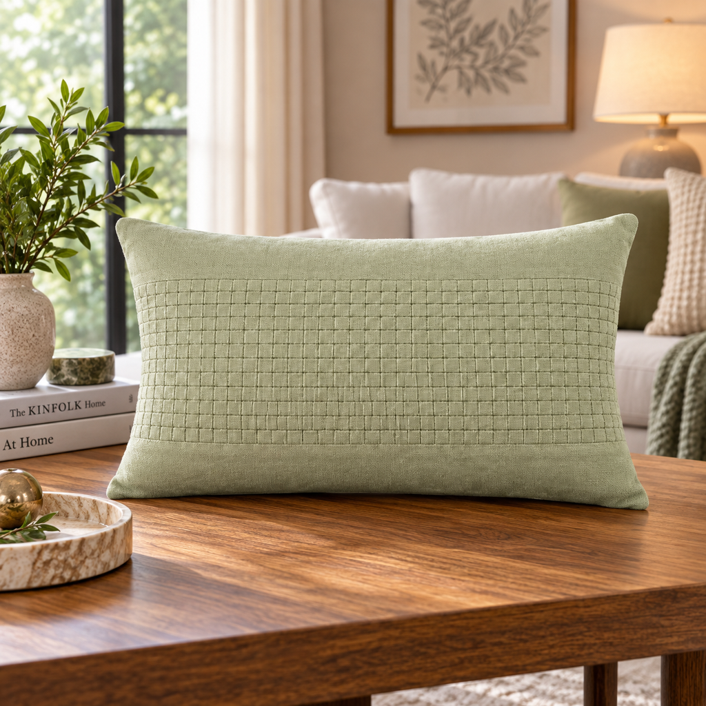 Artisan Weave Handwoven Cotton Throw Pillow Cover