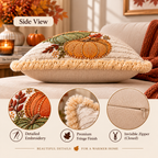 Autumn Pumpkin Beaded Decorative Pillow Covers – Pack of 2