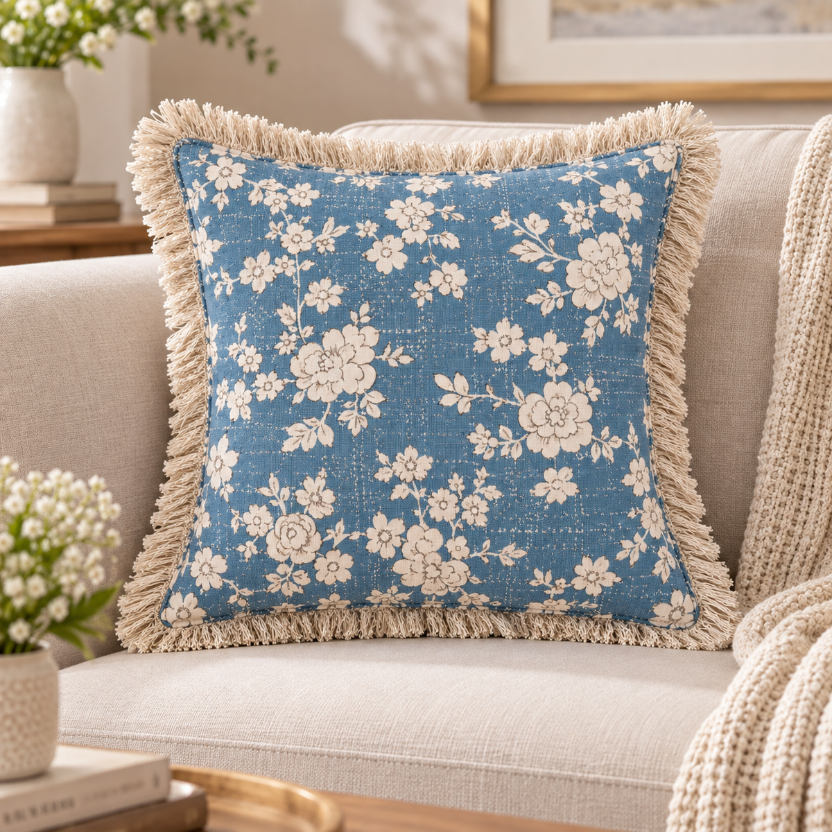 Botanique Double Layer Cotton Cushion Cover – Hand Block Printed