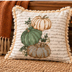 Autumn Pumpkin Beaded Decorative Pillow Covers – Pack of 2