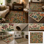Floral Folk Art Area Rug