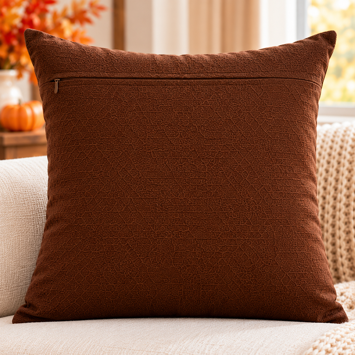Pumpkin Harvest Throw Cushion Cover – Autumn Fall Decorative Accent Pillow - pack of 2