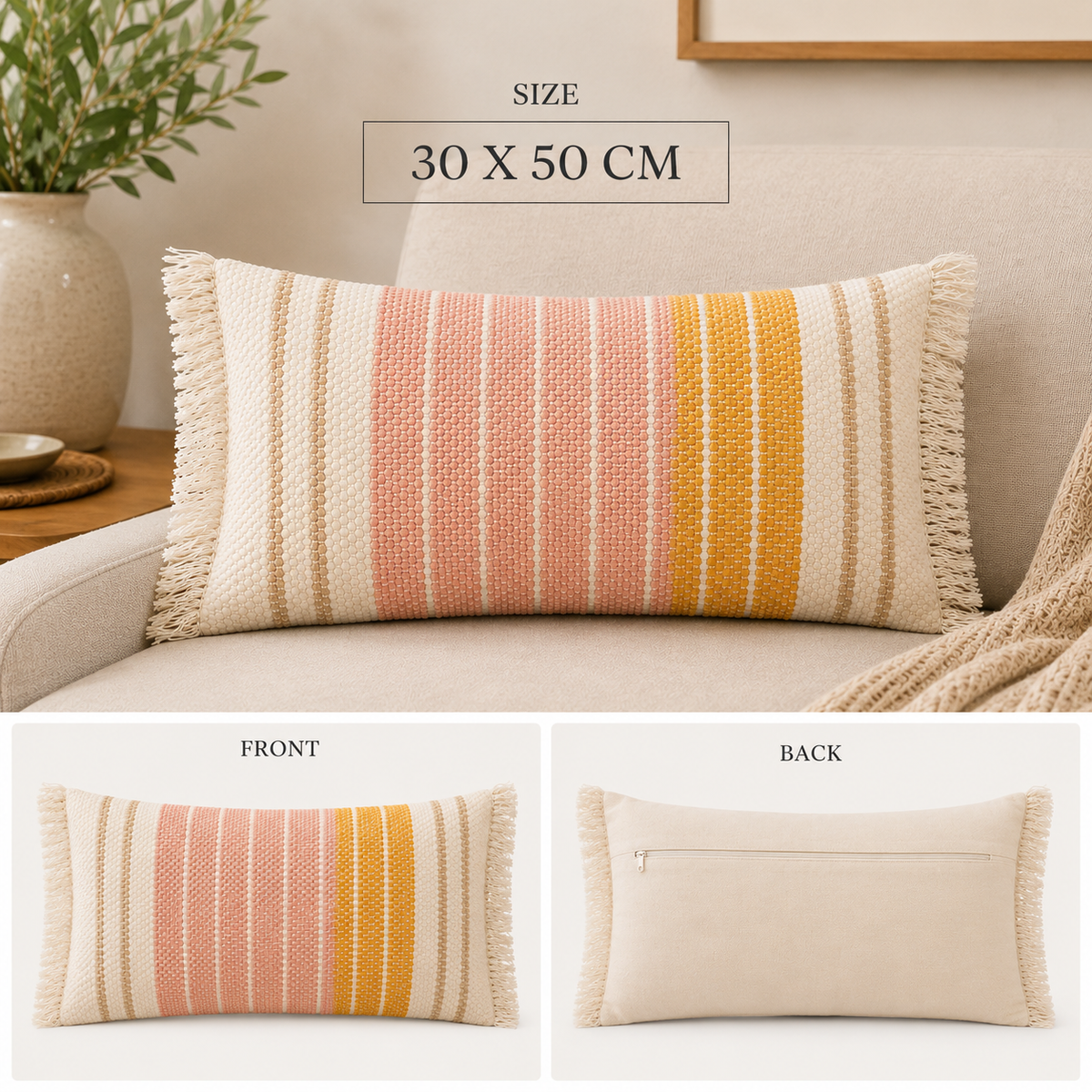 Artisan Grace Decorative Handwoven Cushion Cover