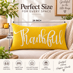 Thankful Autumn Lumbar Pillow Cover – Fall Decorative Accent Cushion– Pack of 2