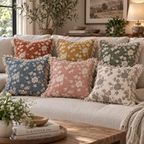 Botanique Double Layer Cotton Cushion Cover – Hand Block Printed