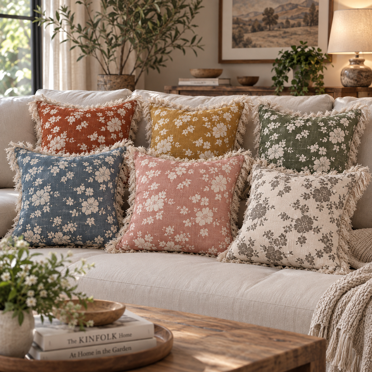 Botanique Double Layer Cotton Cushion Cover – Hand Block Printed