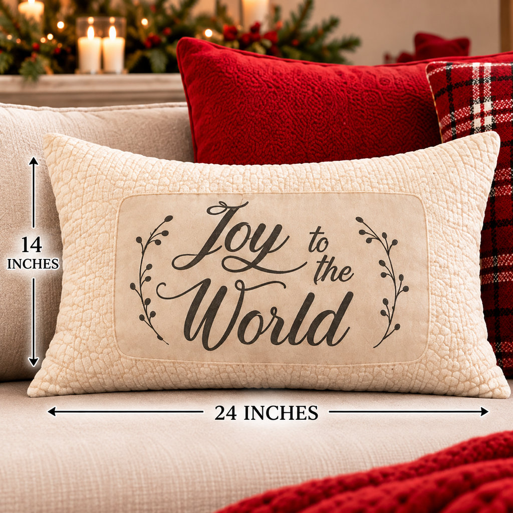 Joyful Noel Christmas Lumbar Pillow Cover – Festive Holiday Decorative Accent Pillow- pack of 2