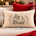 Joyful Noel Christmas Lumbar Pillow Cover – Festive Holiday Decorative Accent Pillow- pack of 2