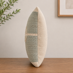 Sage Reverie Textured Cotton-Jute Cushion Cover