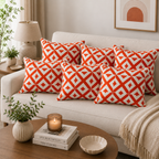Desert Ember Geometric Cotton Cushion Cover