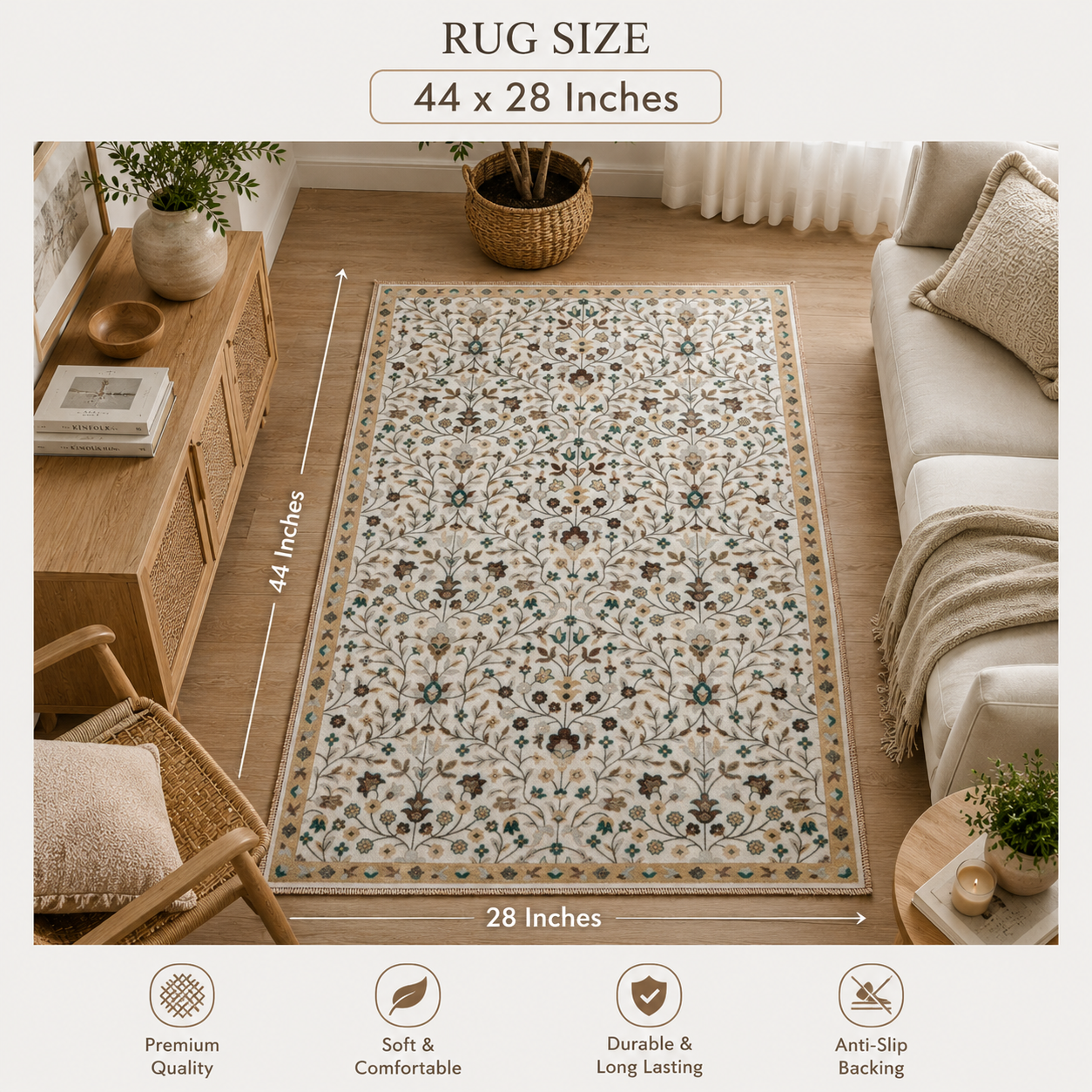 Ivory Floral Harmony Rug