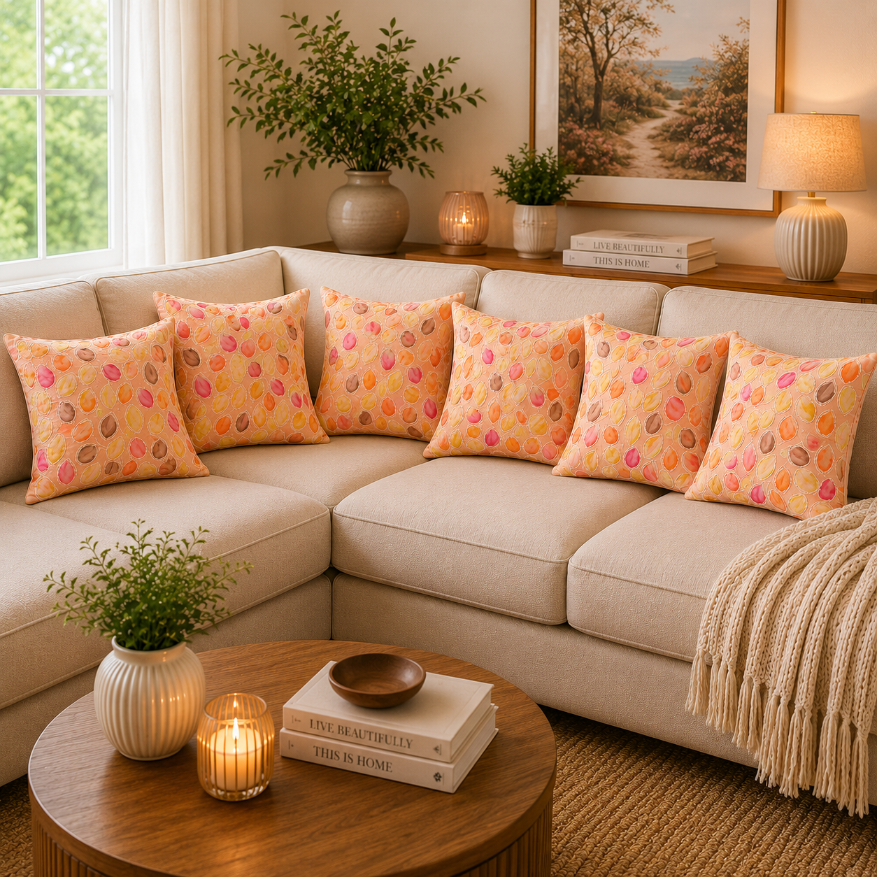 Blush Terra Leaf Cushion