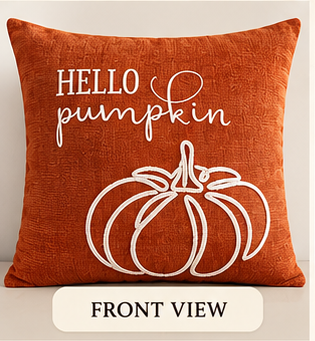Hello Pumpkin Fall Harvest Cushion Cover – Autumn Decorative Accent Pillow– Pack of 2