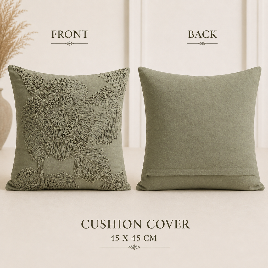Sculpted Petals Handwoven Cushion Cover