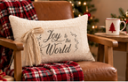 Joyful Noel Christmas Lumbar Pillow Cover – Festive Holiday Decorative Accent Pillow- pack of 2