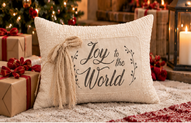 Joyful Noel Christmas Lumbar Pillow Cover – Festive Holiday Decorative Accent Pillow- pack of 2