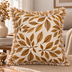 Whispering Petals Cotton Blend Cushion Cover