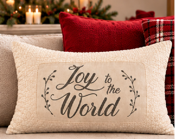 Joyful Noel Christmas Lumbar Pillow Cover – Festive Holiday Decorative Accent Pillow- pack of 2