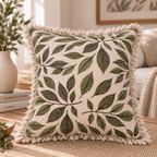 Whispering Petals Cotton Blend Cushion Cover