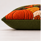 Hello Pumpkin Fall Embroidered Throw Pillow Cover – Autumn Harvest Décor- pack of 2