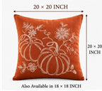 Pumpkin Harvest Throw Cushion Cover – Autumn Fall Decorative Accent Pillow - pack of 2
