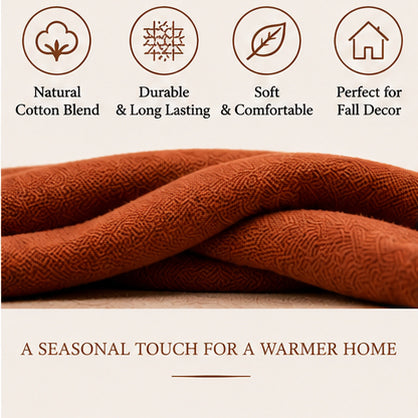 Pumpkin Harvest Throw Cushion Cover – Autumn Fall Decorative Accent Pillow - pack of 2