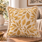 Whispering Petals Cotton Blend Cushion Cover