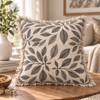 Whispering Petals Cotton Blend Cushion Cover