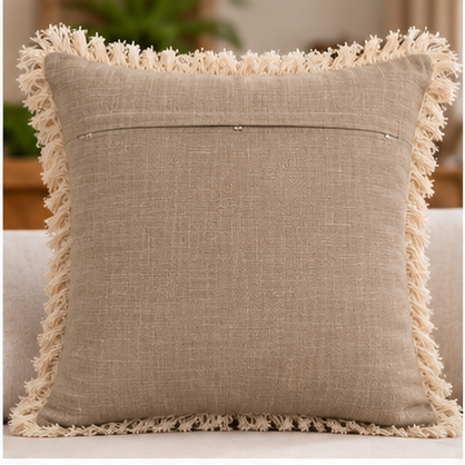 Botanical Haven Hand Block Printed Cotton Cushion Cover