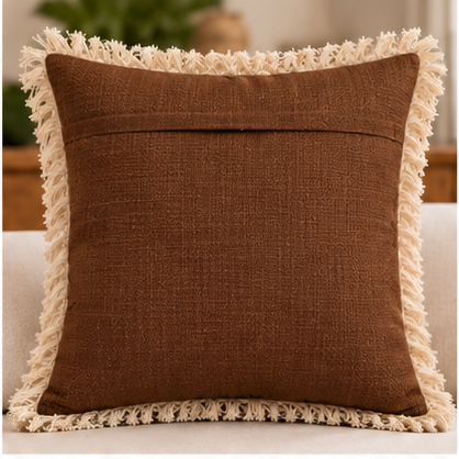 Botanical Haven Hand Block Printed Cotton Cushion Cover