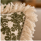 Botanical Haven Hand Block Printed Cotton Cushion Cover